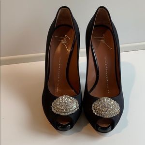 Black Giuseppe Zanotti sateen shoes